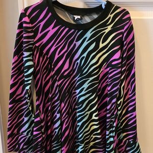 Pixielane Colorful Zebra Print Kids Casual Dress